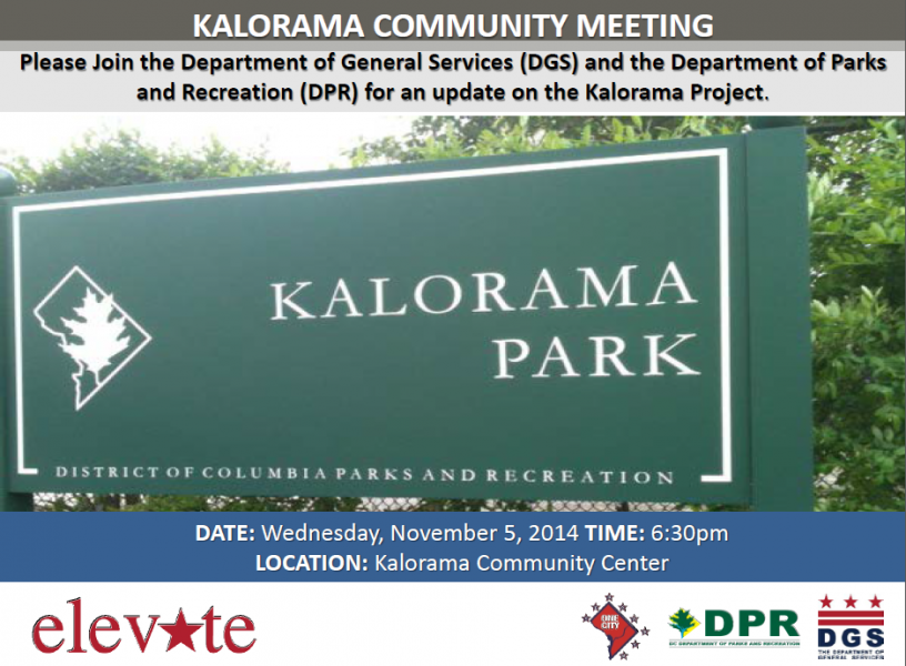 Kalorama Park Project Community Meeting November 5, 2014 (Accessible version available, below)