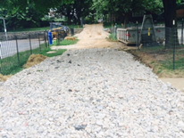 Rose Park Playground Demolition Image 1 - gravel pathway (8-26-14)