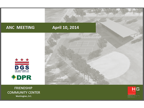 Friendship Park Presentation at the ANC 3E Meeting 4-10-14 - Coverpage