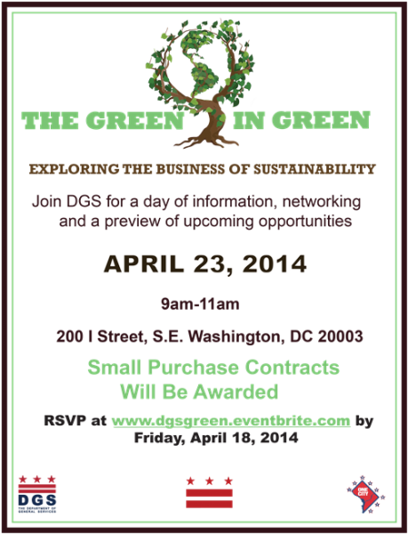 The Green in Green Event flyer (April 23, 2014)