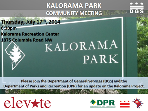 Kalorama Park Project Community Meeting July 17, 2014 (Accessible version available, below)