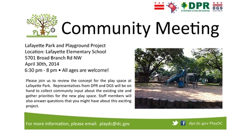 Lafayette Park and Playground Project Community Meeting 4-30-14