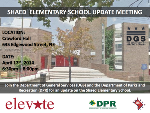 ShaedElementary School - Edgewood Update Community Meeting flyer (April 17, 2014)