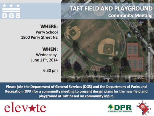 Taft Field and Playground Community Meeting Flyer June 11, 2014 - Download the attachment below to view the accessible version of this flyer. 