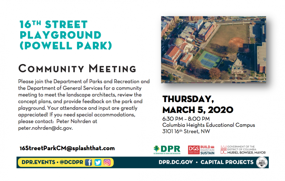 16th Street Park Community Meeting - March 5, 2020