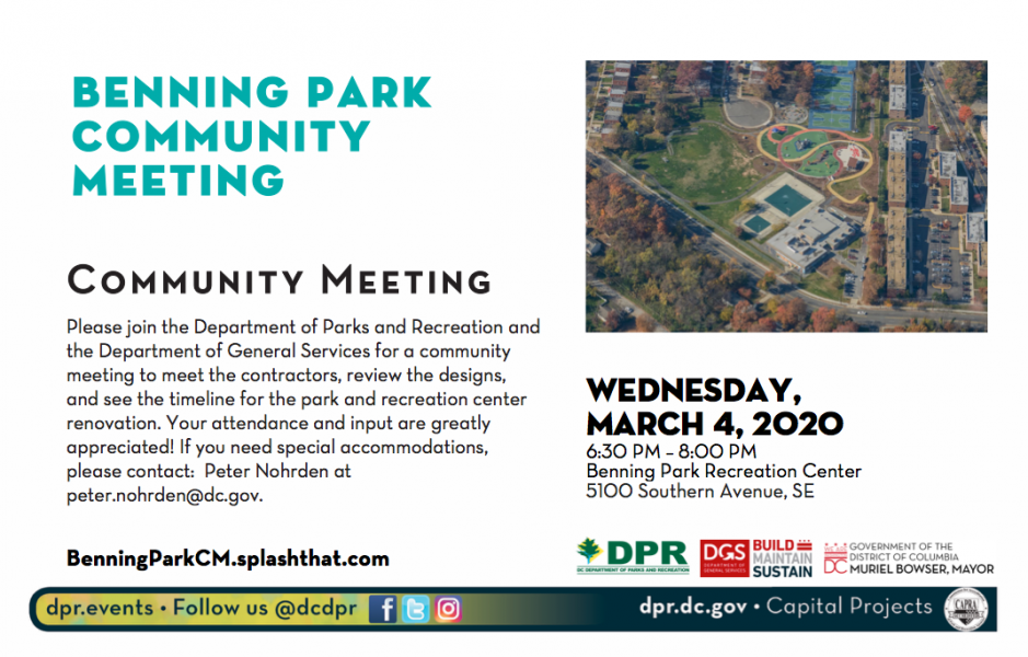 Benning Park Community Meeting - March 4, 2020