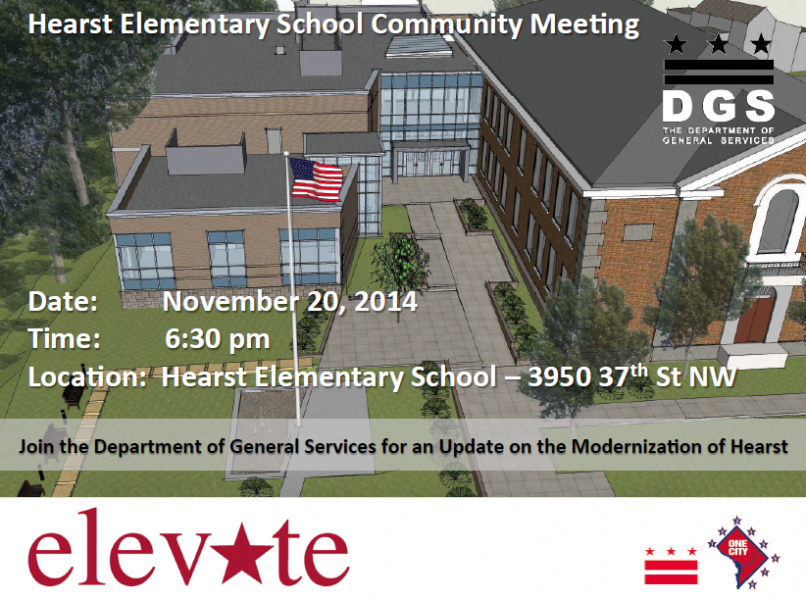 Flyer for Hearst Elementary School Community Meeting 11-20-14