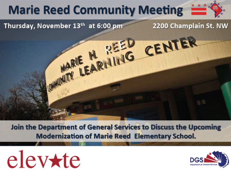 Marie Reed Community Meeting Flyer November 13, 2014 (Download an accessible version, below)