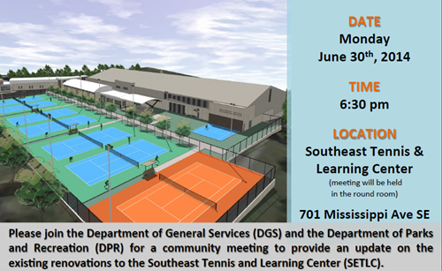 Southeast Tennis and Learning Center (SETLC) Community Meeting June 30 2014 (Download an accessible version, below)