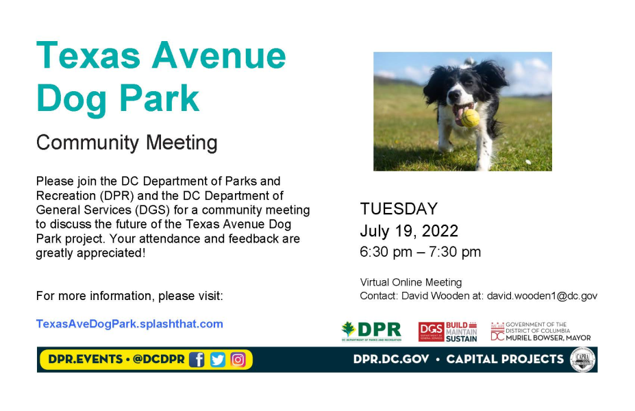 Texas Avenue Dog Park Community Meeting-July 19th, 2022