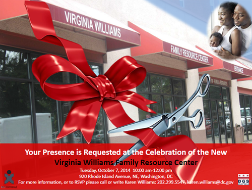Virginia Williams Resource Center Ribbon Cutting Ceremony October 7, 2014 at 10 am (Download an accessible version, below)