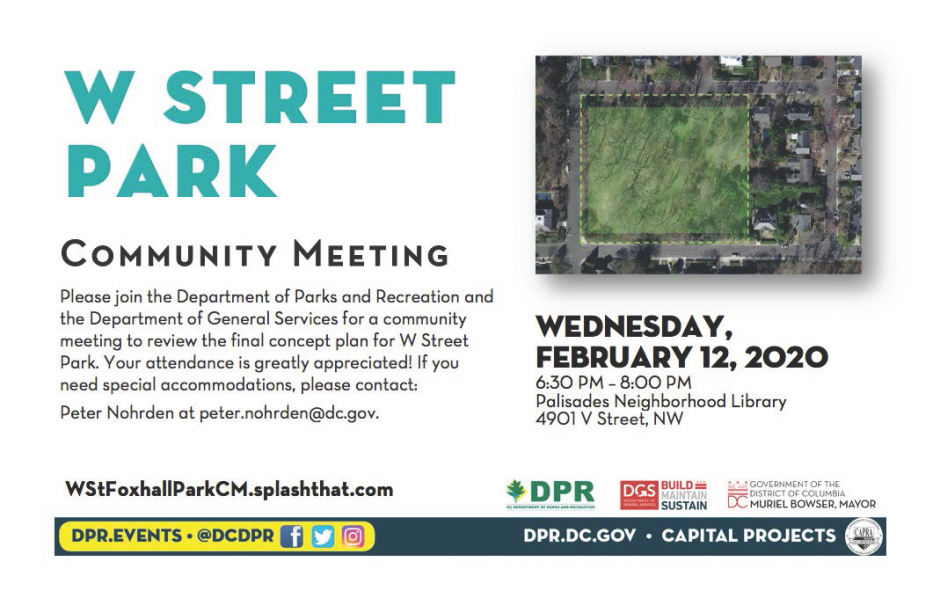 W Street Park Community Meeting - February 12, 2020