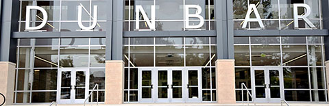 Photo of Dunbar High School front doors