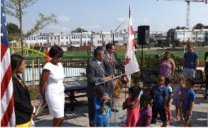 Mayor Gray attends the New Turkey Thicket Playground Ribbon Cutting Ceremony (3-27-14)