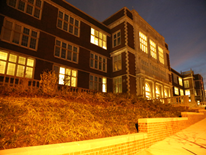 Cardozo High School - facade illuminated at night Cardozo High School - facade illuminated at night