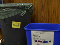 As a result of the PAC, "Giving Back: West Style," all classrooms at West now have a trash can and a recycling bin labeled with labels DGS provided and adorable student-made recycling posters. As a result of the PAC, "Giving Back: West Style," all classrooms at West now have a trash can and a recycling bin labeled with labels DGS provided and adorable student-made recycling posters.